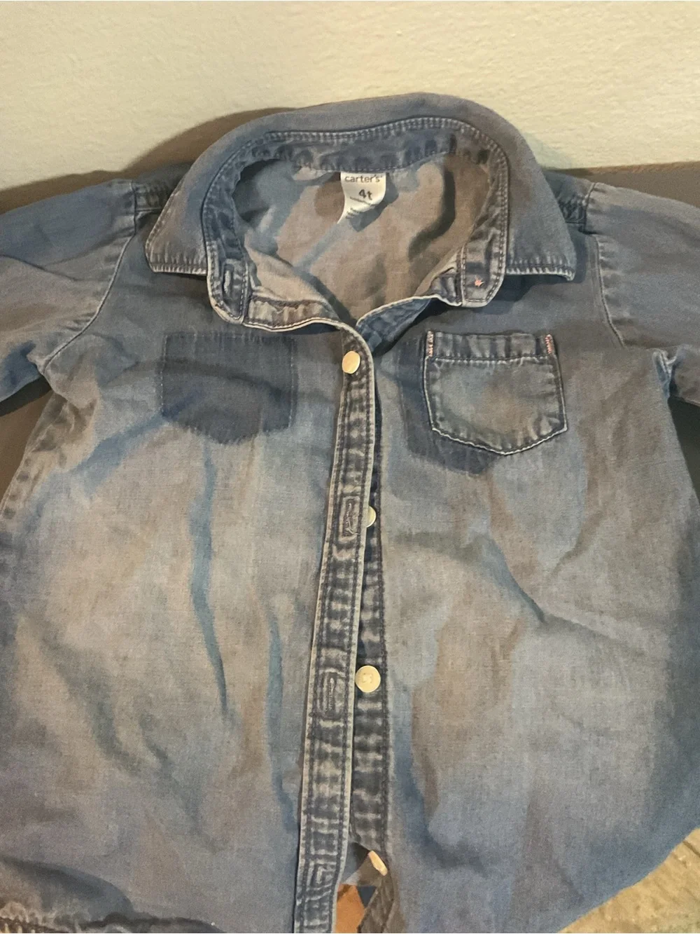 Carter's Medium Blue Denim Button-Front Shirt
